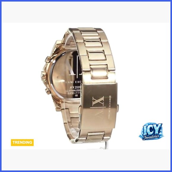 Citizen Eco Drive Crystal Men Gold Tone Stainless Steel Chronograph Watch with Mineral Crystal